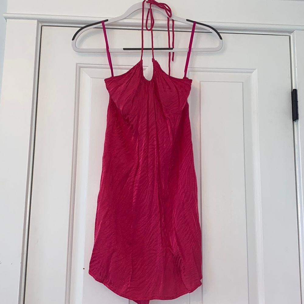 Hot pink zebra halter dress